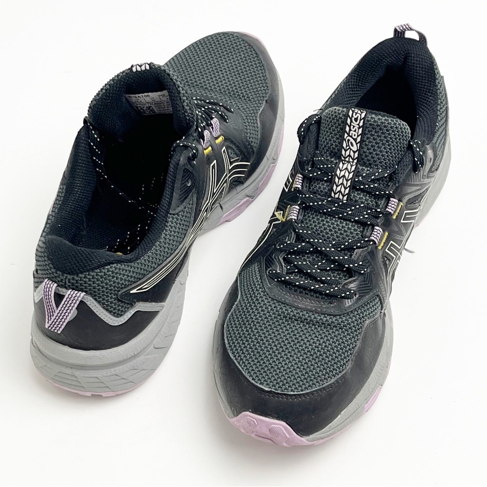 ASICS Gel Venture 8 Black Purple Athletic Trail Running Hiking Tennis Shoes 10